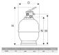Preview: Tebas Sandfilteranglage Syrius II 900 mm mit oberen Ventil 2", max. Durchfluss 30 m³/h - 500 kg Sand